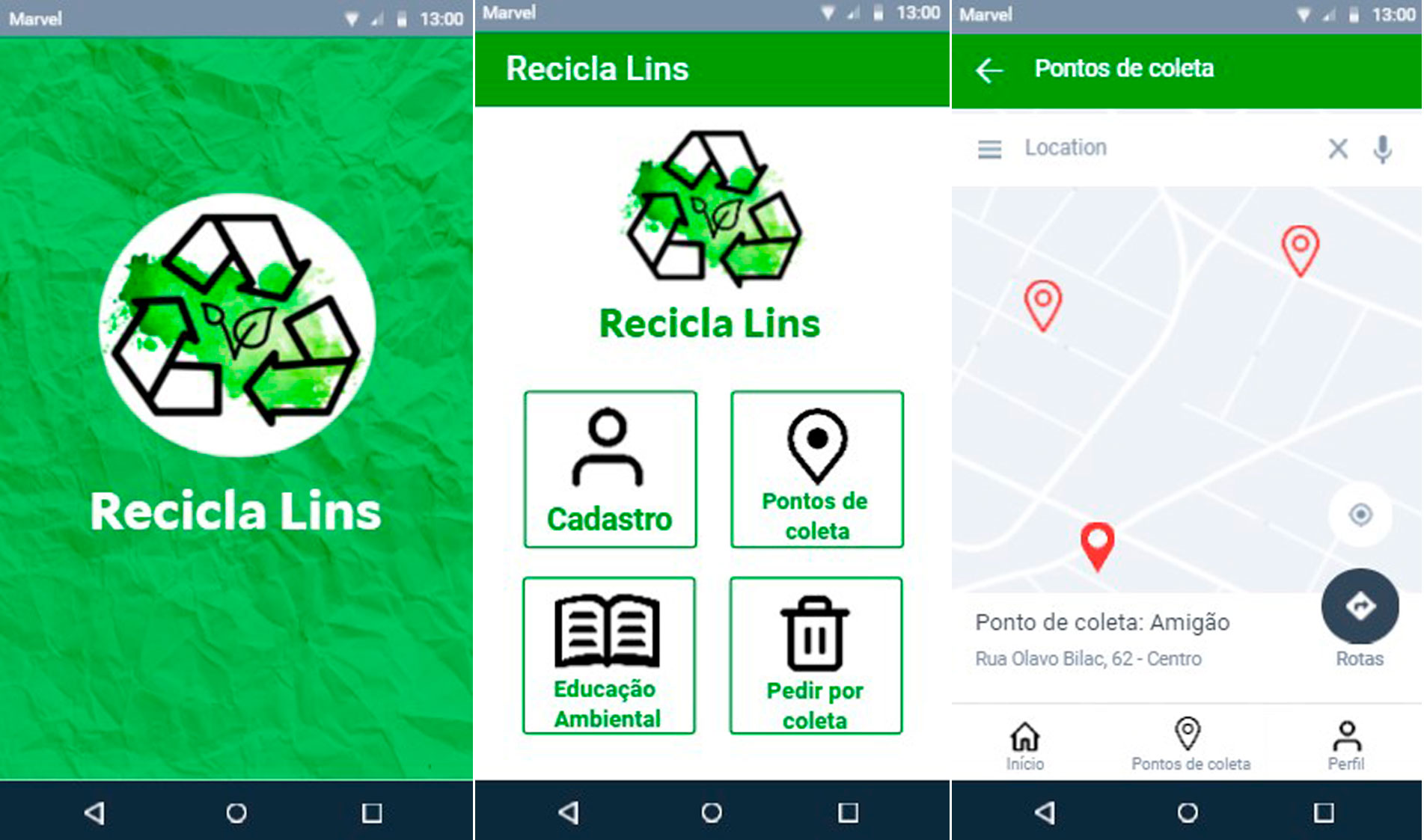 Protótipo do aplicativo - RecicLa Lins