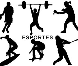 ícones de pessoas praticando vários esportes