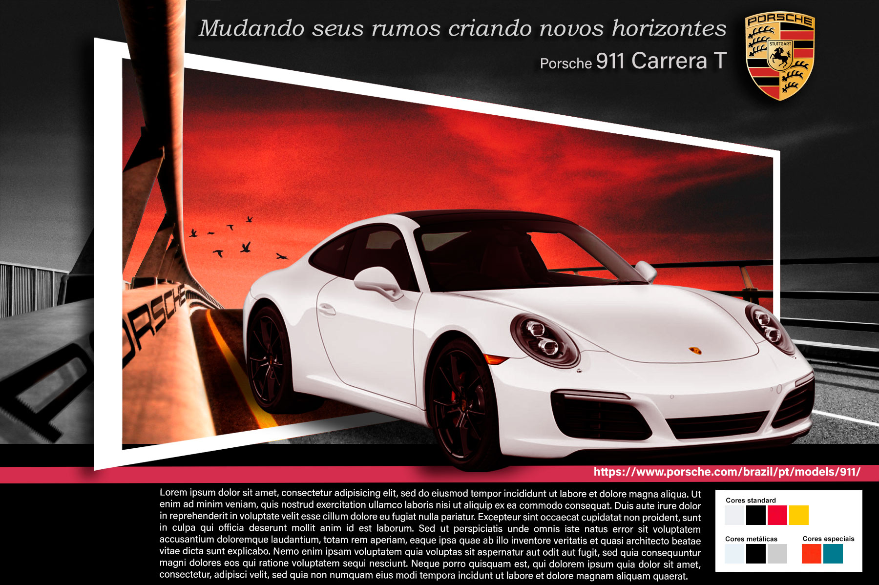 Imagem de uma porpaganda para o carro Porsche