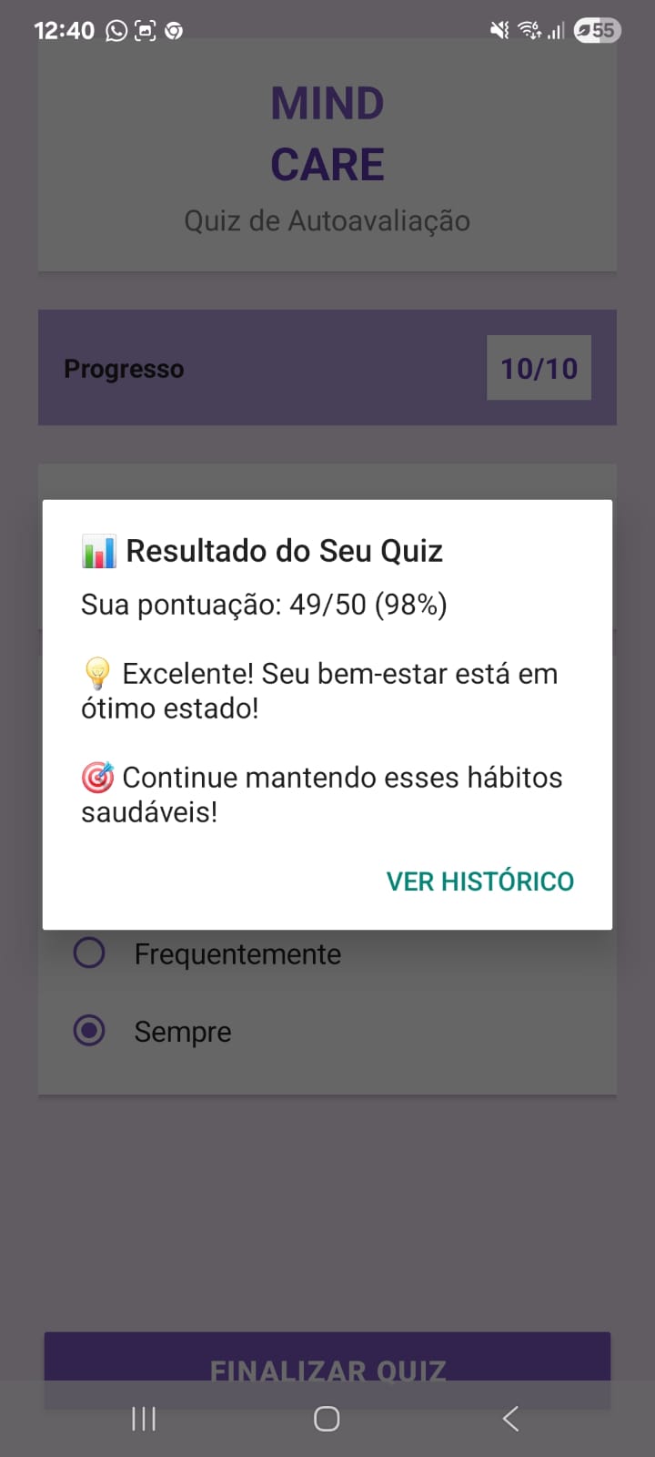 Resultado do Quiz - MindCare